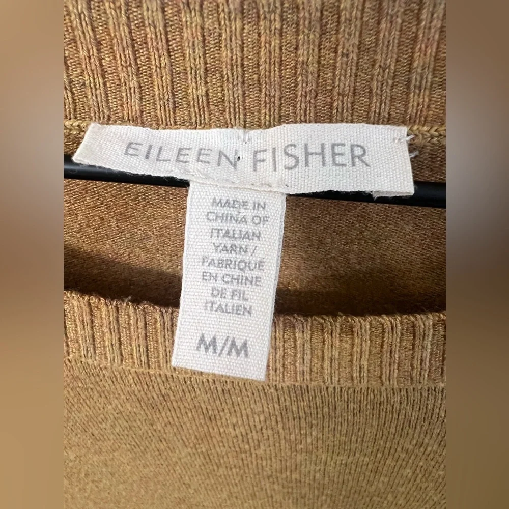 EILEEN FISHER Arnica Sweater Womens Size Medium Golden Yellow Slouchy - Picture 2 of 3